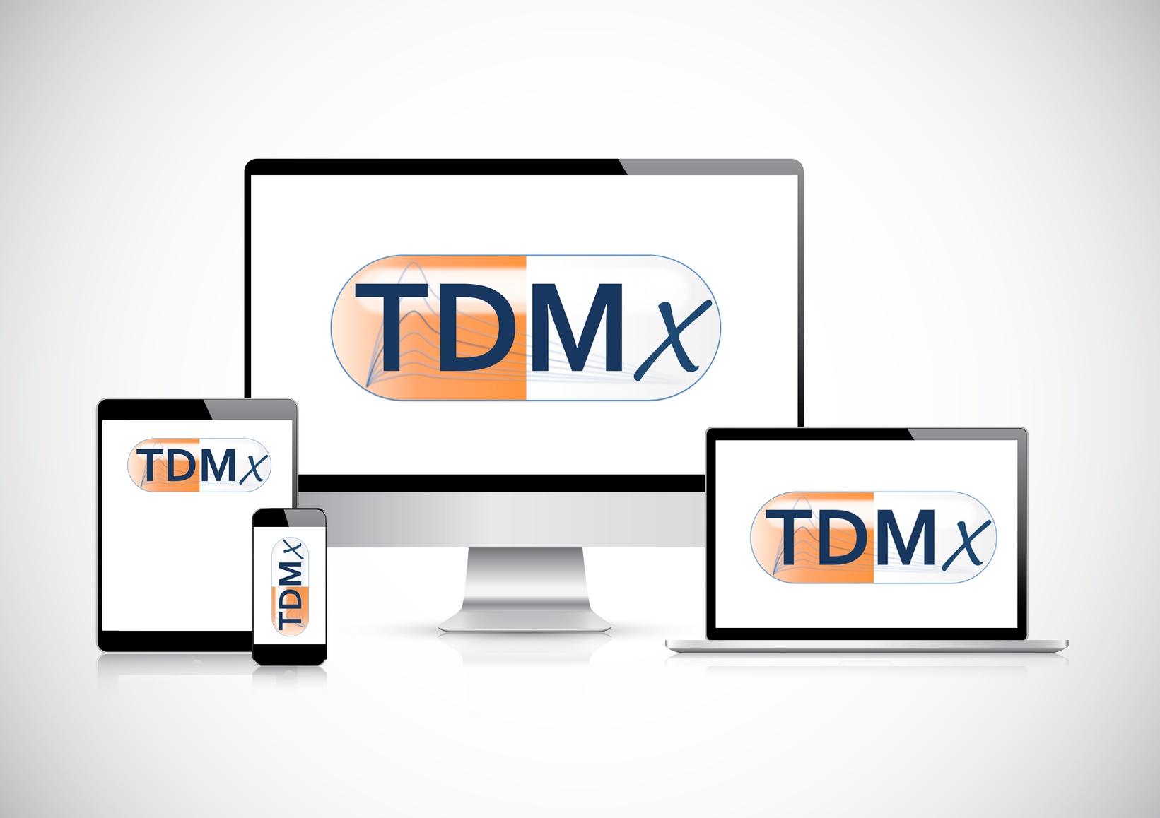 TDMx displayed on a desktop monitor, laptop, tablet and phone